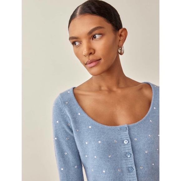 NWT Reformation Nathalia Regenerative Wool Crop Cardigan (size XL) - Picture 4 of 10